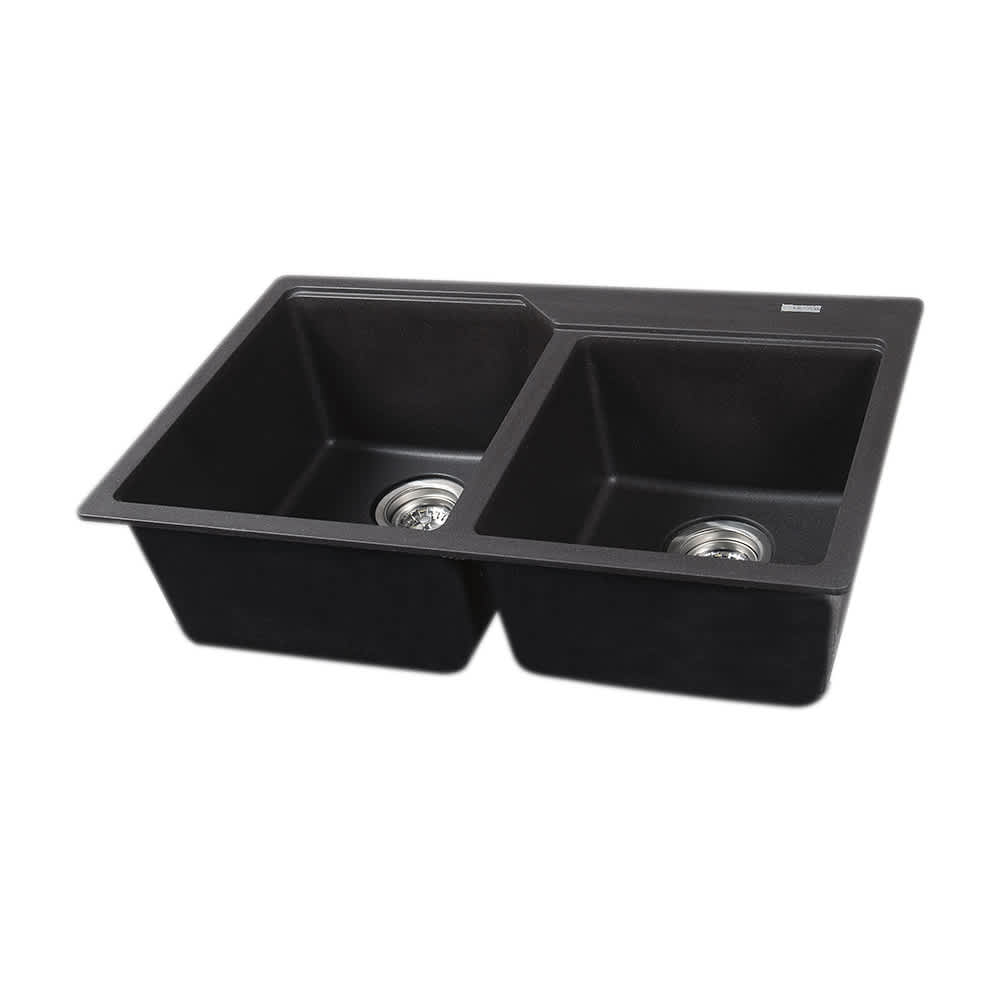 KINDRED Double Bowl Kitchen Sink in Onyx Granite 30 11/16&nbsp;in.&nbsp;x&nbsp;19 11/16 in.