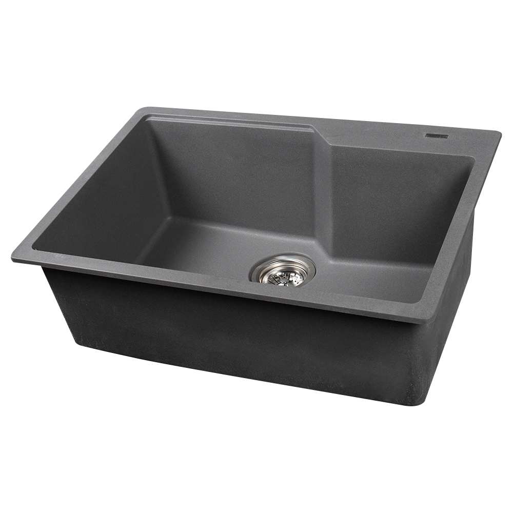 Évier de cuisine simple en granit gris pierre 22 1/16 po x 19 11/16 po KINDRED