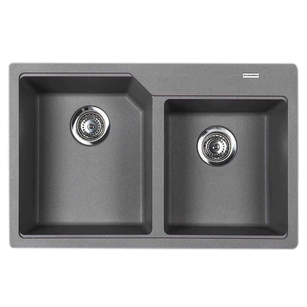 Évier de cuisine double en granit gris pierre 30 11/16 po x 19 11/16 po KINDRED