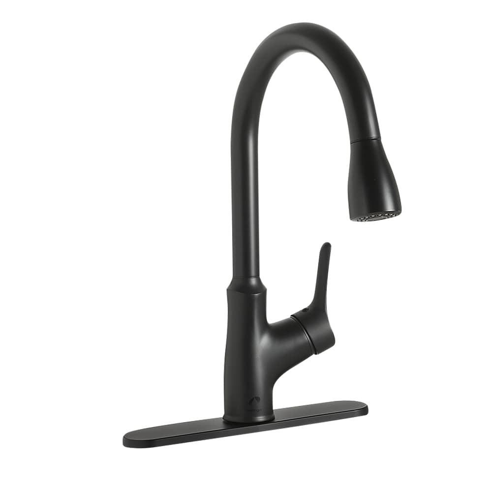 Robinet de cuisine à douchette rétractable 1 poignée Fusio noir BÉLANGER