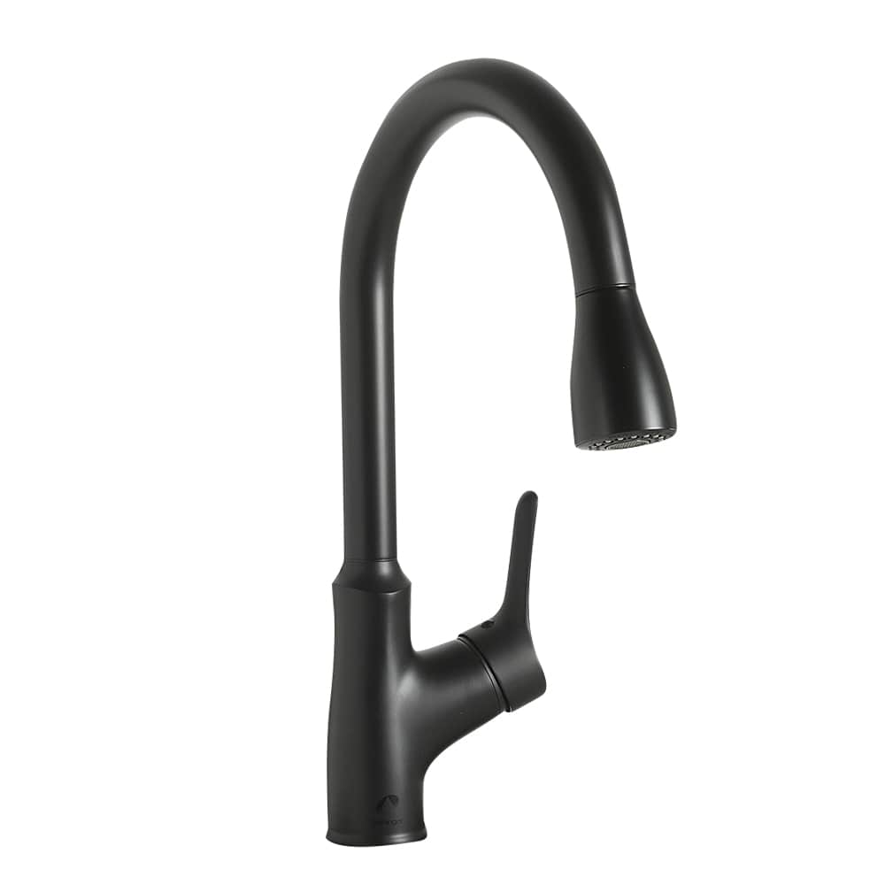 Robinet de cuisine à douchette rétractable 1 poignée Fusio noir BÉLANGER