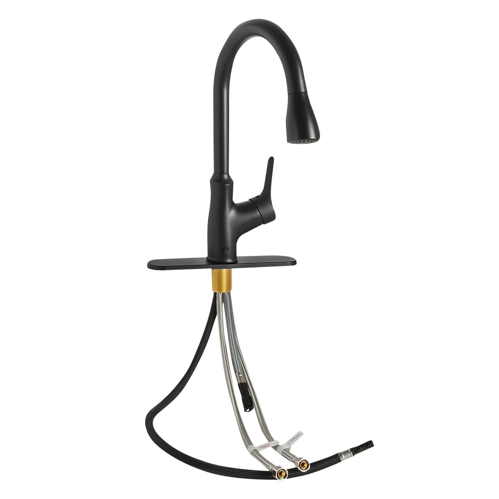 Robinet de cuisine à douchette rétractable 1 poignée Fusio noir BÉLANGER