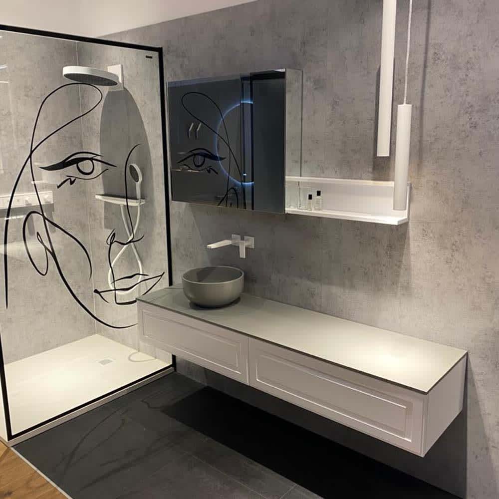 Panneau mural de douche Béton 48&nbsp;po&nbsp;x&nbsp;96&nbsp;po