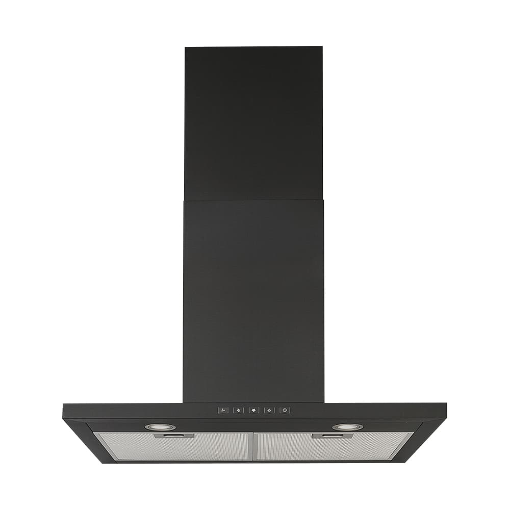 Hotte de cuisine cheminée Designer BWS1, 30 po acier inoxydable noir 450&nbsp;pi³/min