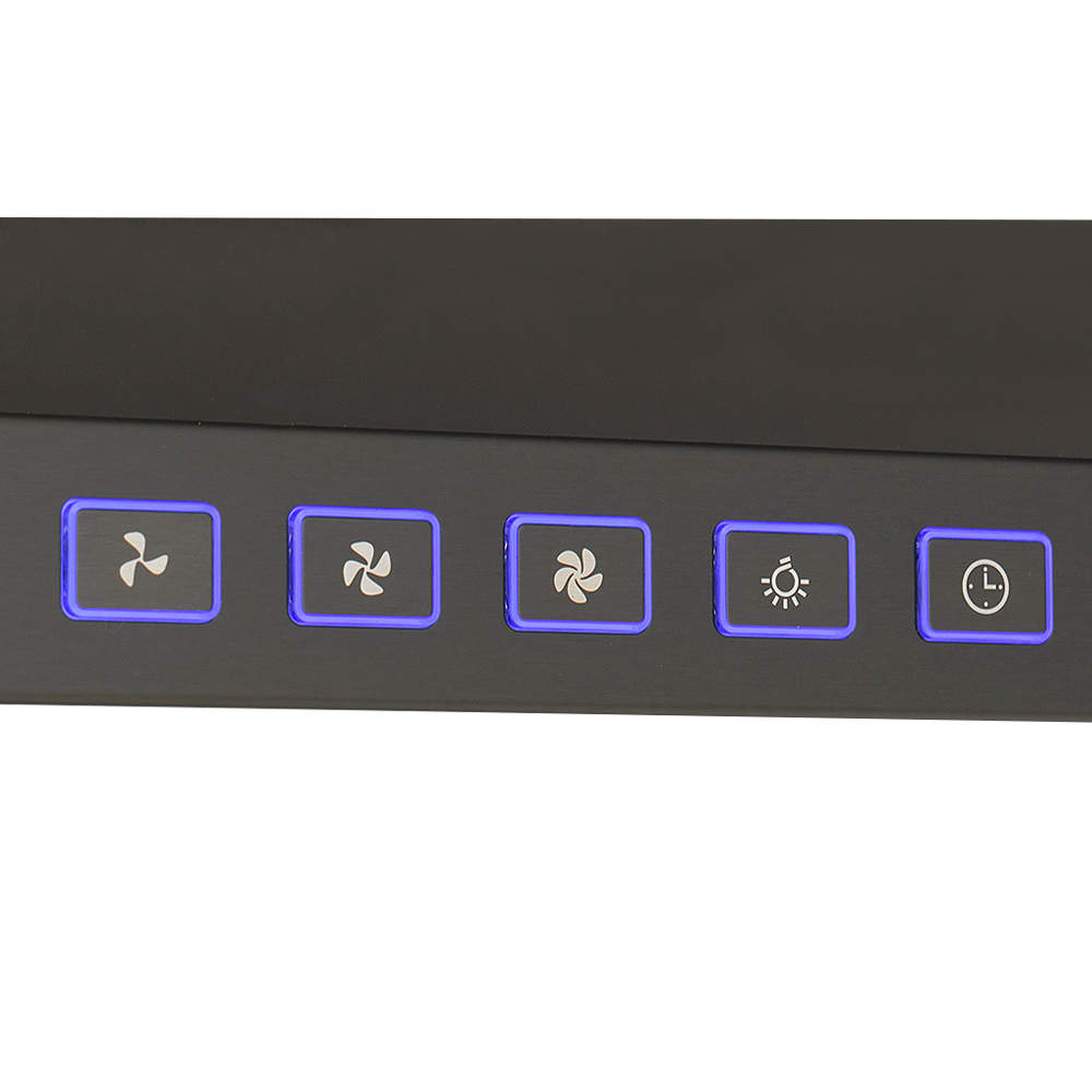 Hotte de cuisine cheminée Designer BWS1, 30 po acier inoxydable noir 450&nbsp;pi³/min