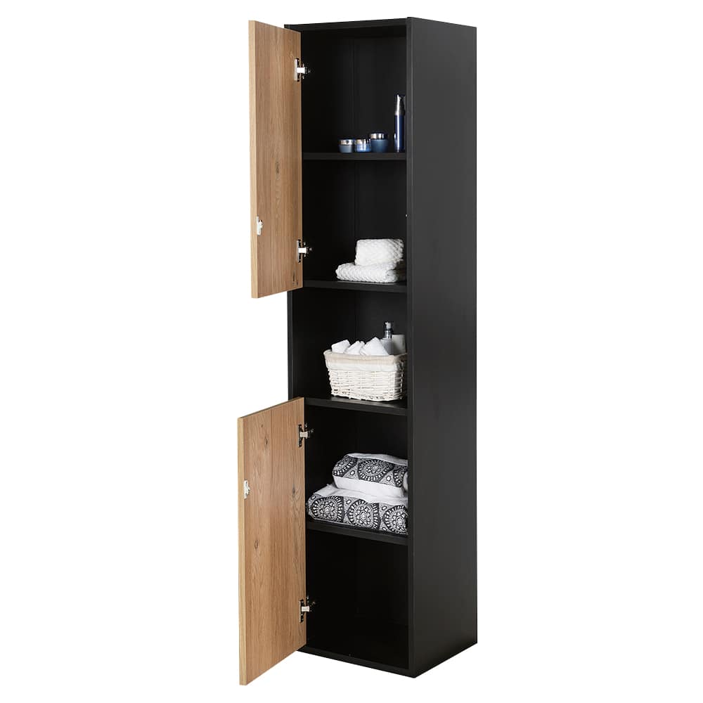 Armoire de rangement Valentina fini pruche et noir 15&nbsp;3/4&nbsp;po TASSILI SUPRA