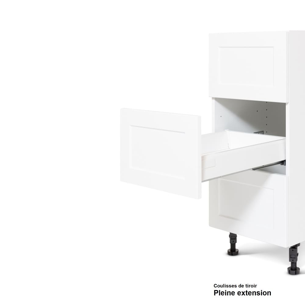 Armoire de cuisine Shaker module de bas 3 tiroirs 15&nbsp;po