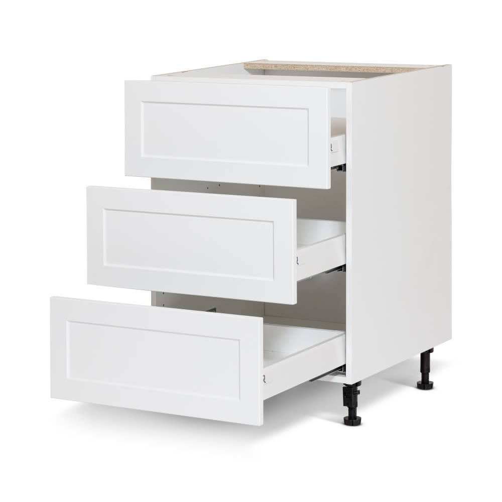 Armoire de cuisine Shaker module de bas 3 tiroirs 24&nbsp;po