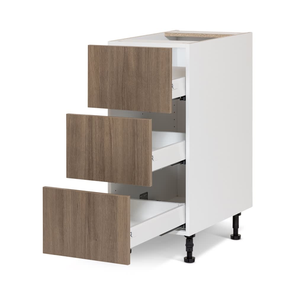 Armoire de cuisine Fashionista module de bas 3 tiroirs 15&nbsp;po