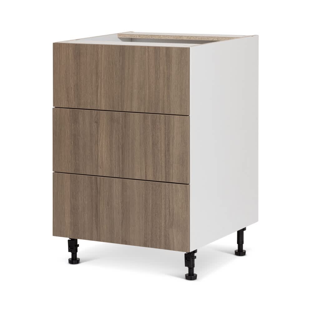 Armoire de cuisine Fashionista module de bas 3 tiroirs 24&nbsp;po