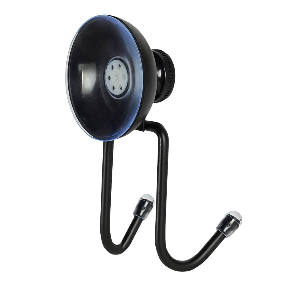 Crochet double à ventouse noir