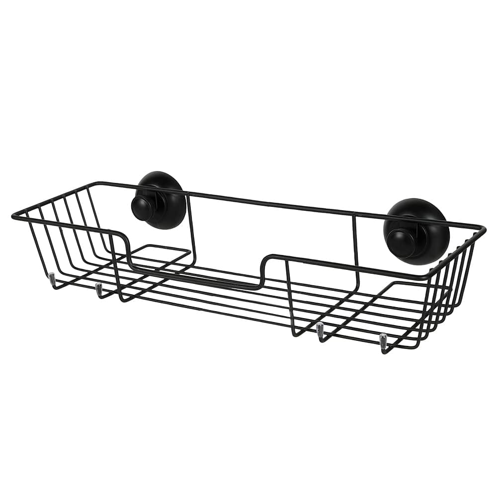 Panier de douche à ventouses noir