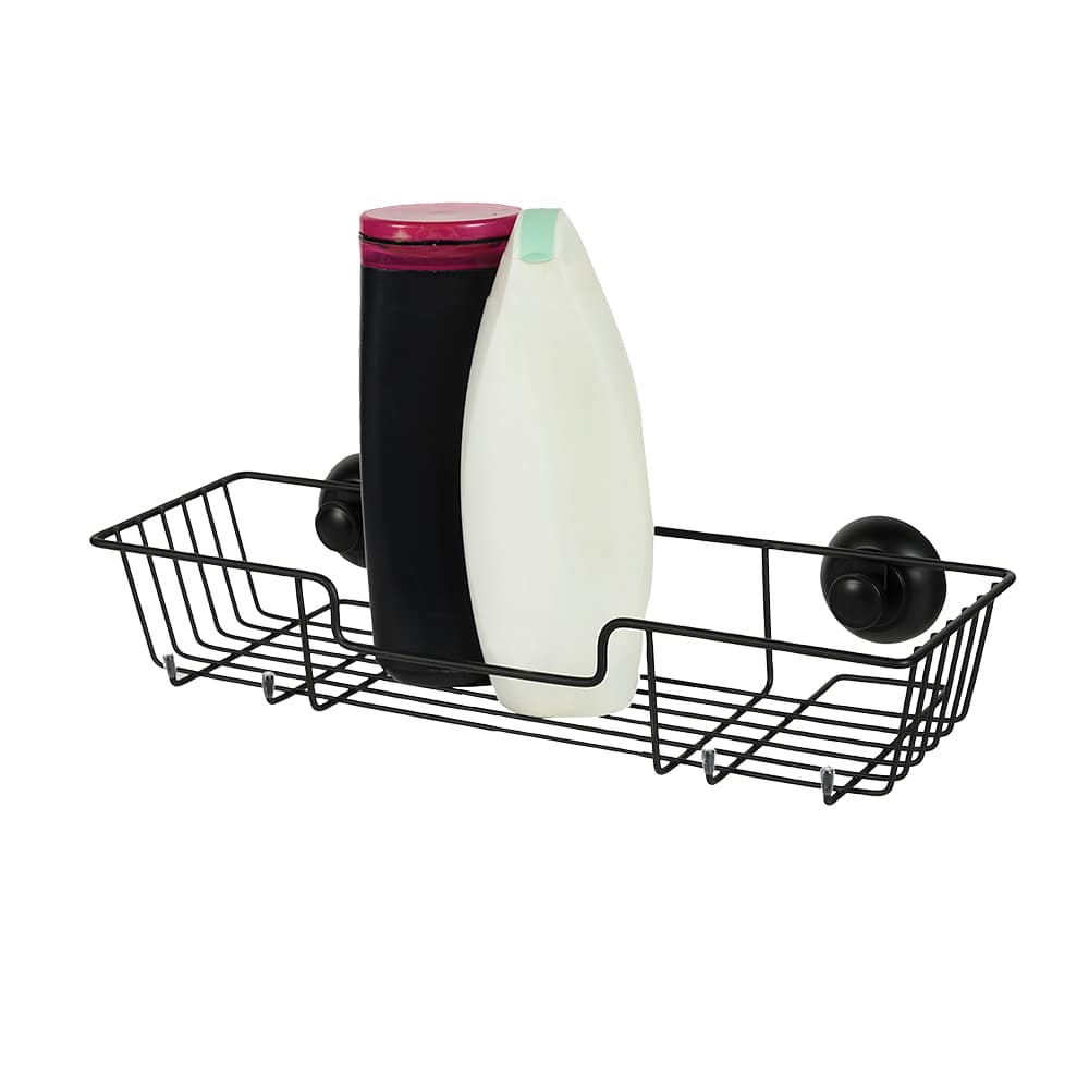 Panier de douche à ventouses noir