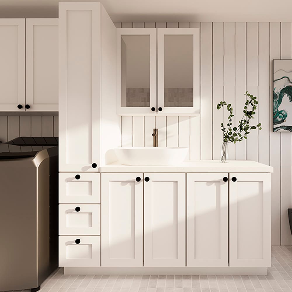 Meuble-lavabo Shaker module de bas 30&nbsp;po