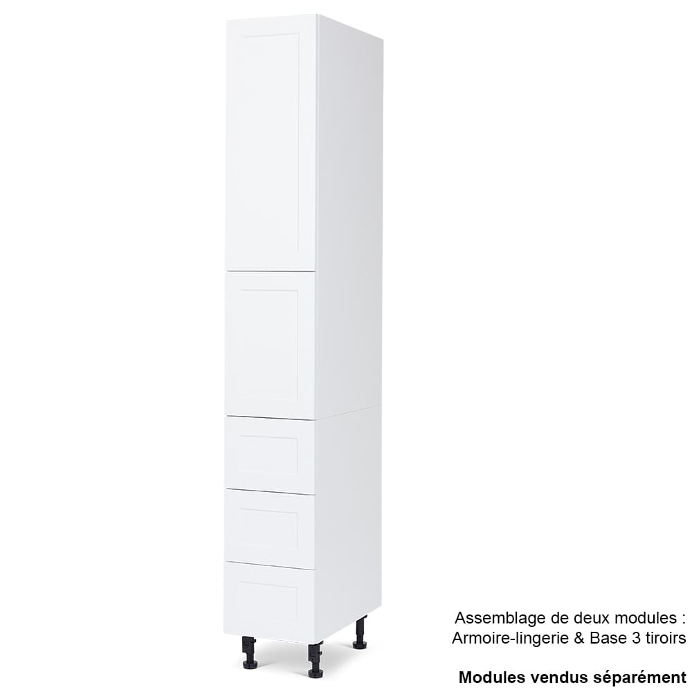 Armoire de rangement Shaker module de bas 3 tiroirs 12&nbsp;po