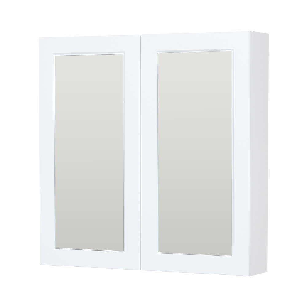 Pharmacie Shaker blanche avec miroir  30&nbsp;po x 30 po