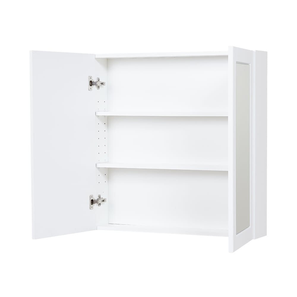 Pharmacie Shaker blanche avec miroir  30&nbsp;po x 30 po