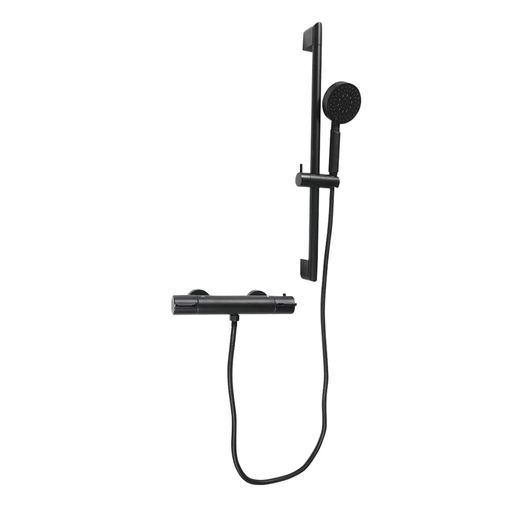 Robinet de douche thermostatique avec douchette 5 jets Azzurra noir TASSILI SUPRA