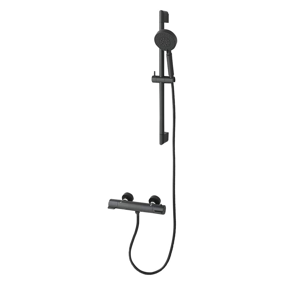 Robinet de douche thermostatique avec douchette 5 jets Azzurra noir TASSILI SUPRA