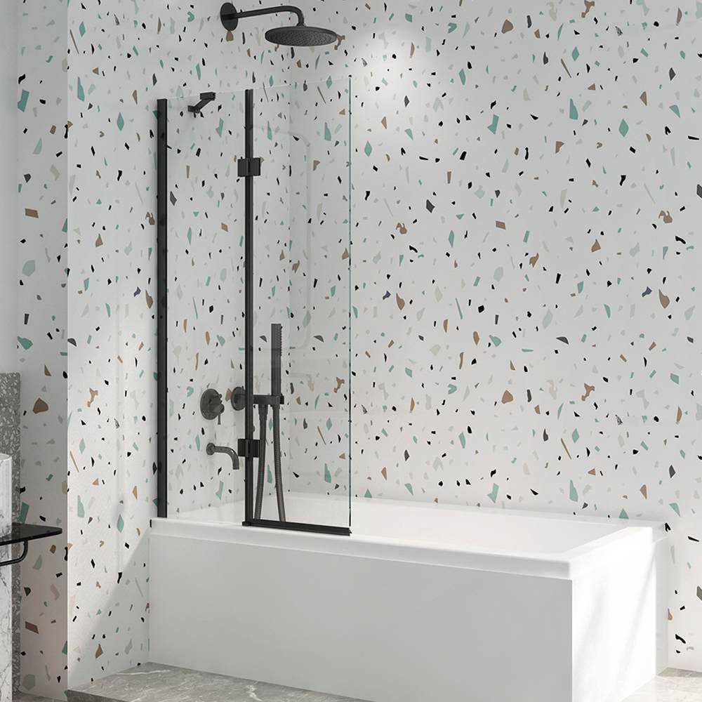 TASSILI SUPRA Alaska Bathscreen 30 in. x 55 1/8 in. Black Finish