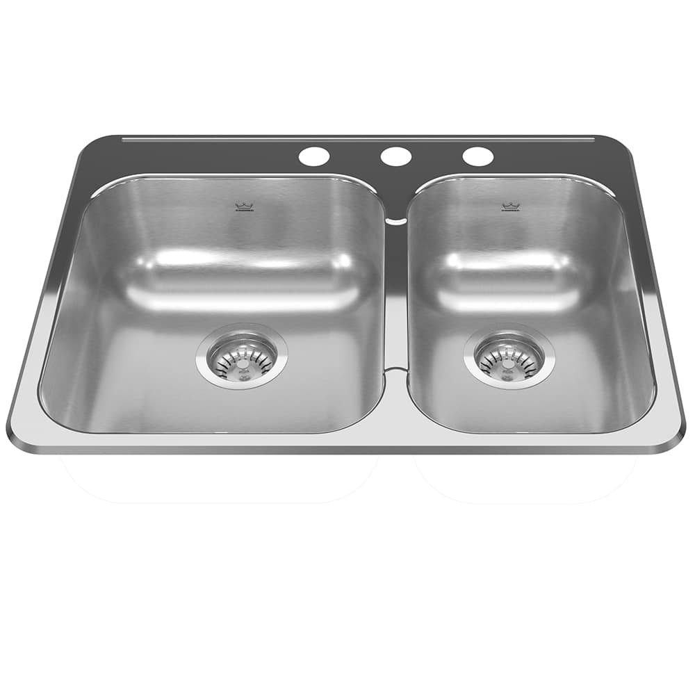 Évier de cuisine double en acier inoxydable 27 1/4 po x 20 9/16 po KINDRED