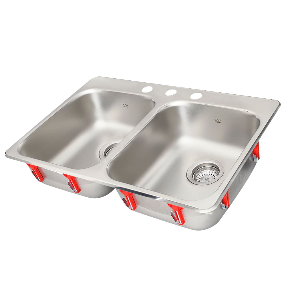 Évier de cuisine double en acier inoxydable 31 1/4 po x 20 1/2 po KINDRED