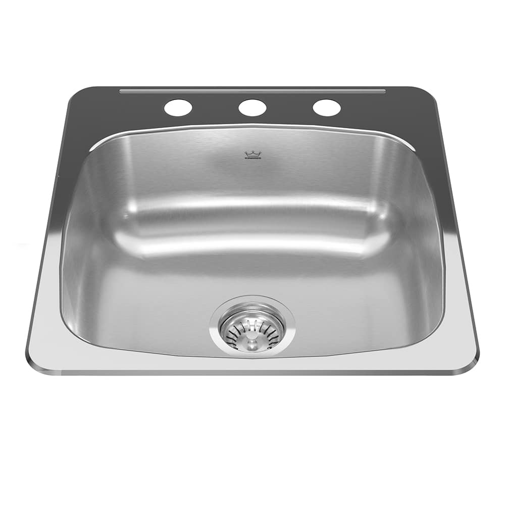 Évier de cuisine simple en acier inoxydable 20 1/8 po x 20 9/16 po KINDRED
