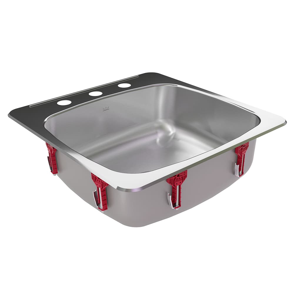 Évier de cuisine simple en acier inoxydable 20 1/8 po x 20 9/16 po KINDRED