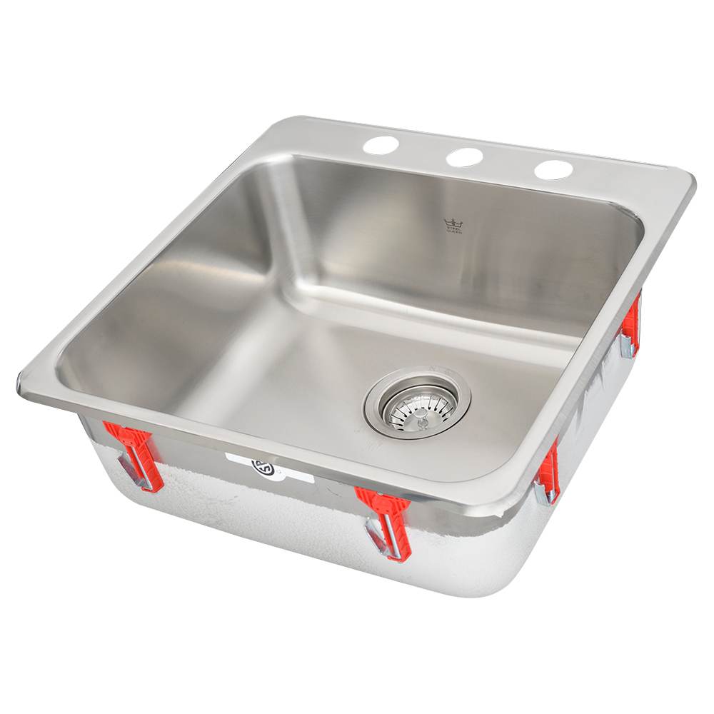 Évier de cuisine simple en acier inoxydable 20 po x 20 1/2 po KINDRED