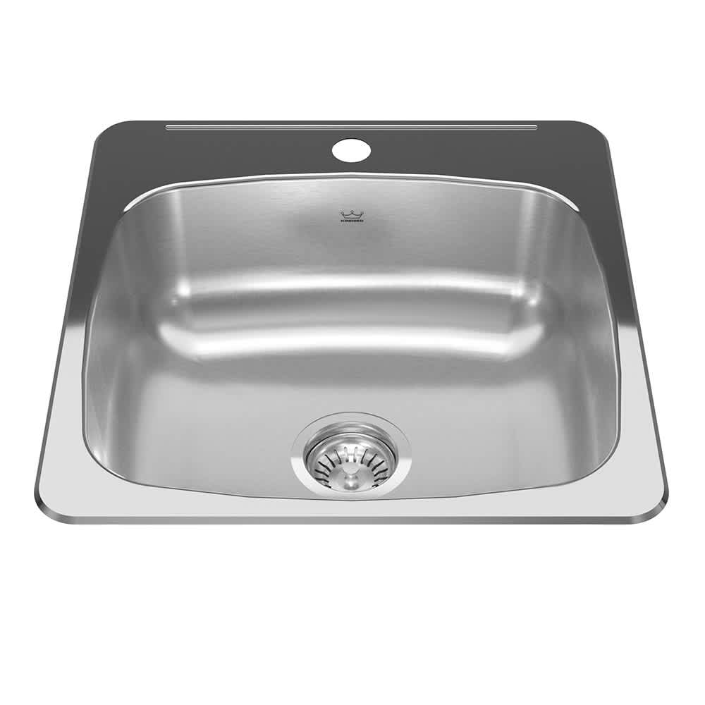 Évier de cuisine simple en acier inoxydable 20 1/8 po x 20 9/16 po KINDRED