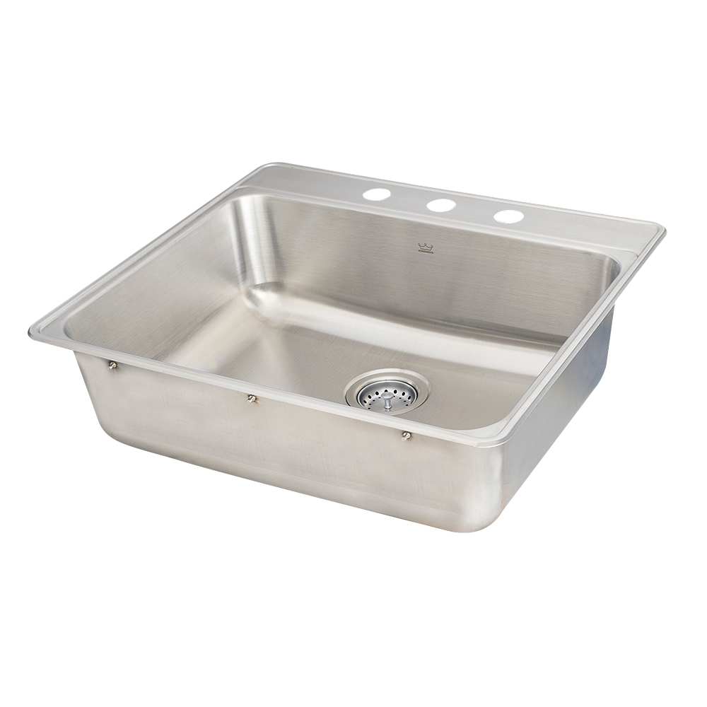 Évier de cuisine simple en acier inoxydable 25 po x 22 po KINDRED