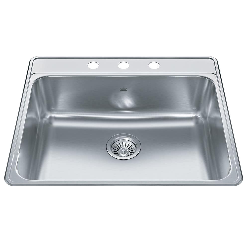 Évier de cuisine simple en acier inoxydable 25 po x 22 po KINDRED