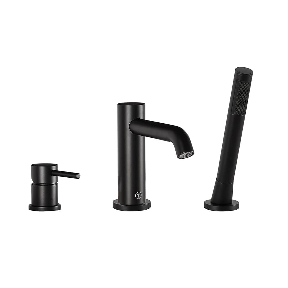 Robinet de baignoire avec douchette 1 poignée Lavo noir TASSILI SUPRA