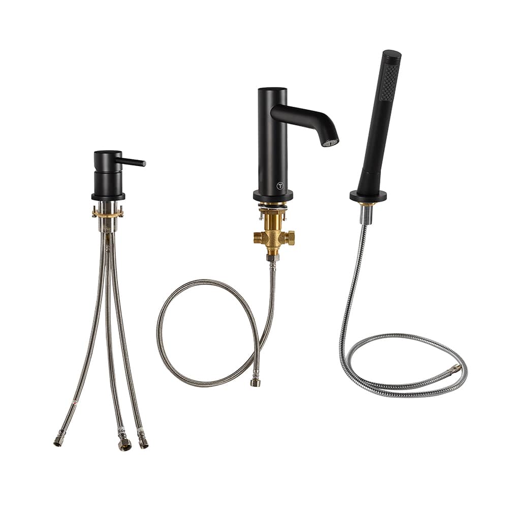 Robinet de baignoire avec douchette 1 poignée Lavo noir TASSILI SUPRA