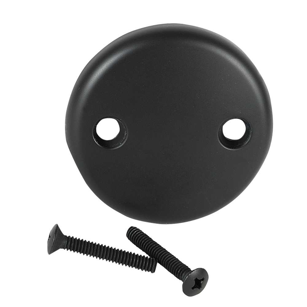 Plaque décorative de trop-plein de bain noire