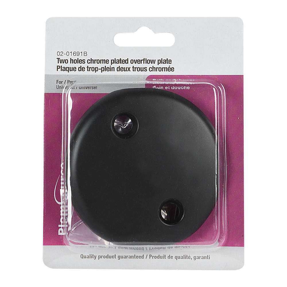 Plaque décorative de trop-plein de bain noire