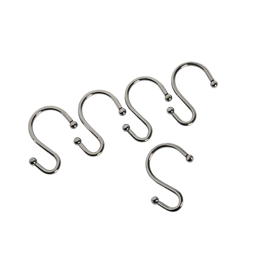 Crochets pour rideau de douche nickel noir Pqt/12