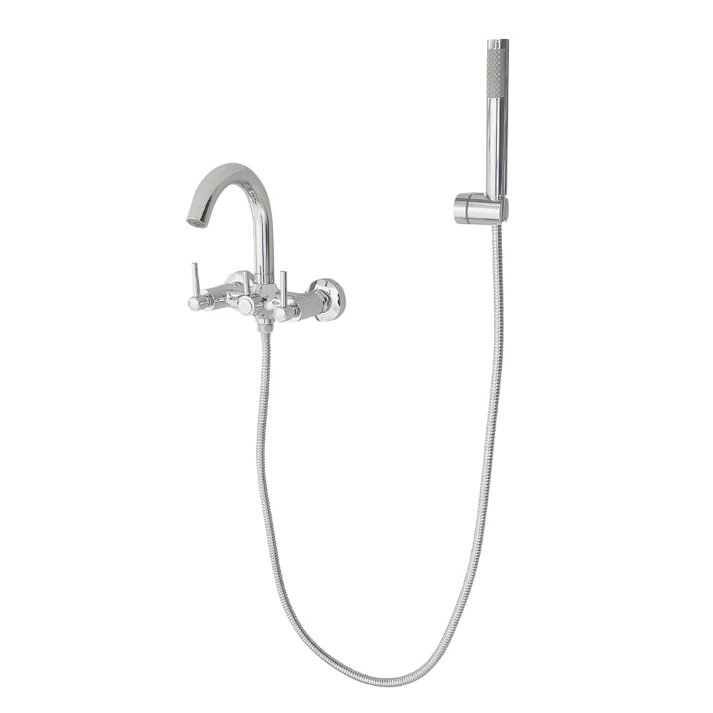 TASSILI SUPRA Samuele 2-Handle Wall-Mounted Bathtub Faucet with Hand Shower Chrome