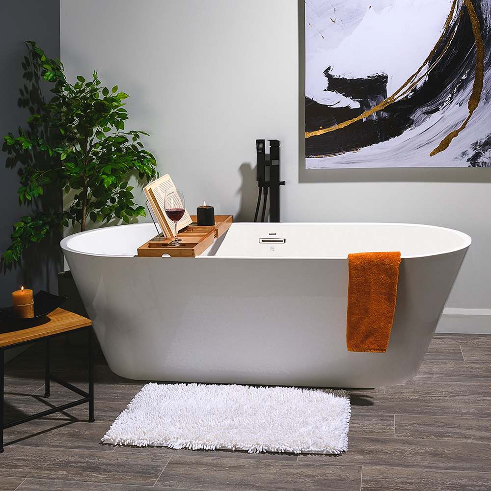 TASSILI Scotia Freestanding Bathtub Central Drain 66&nbsp;9/16 in.&nbsp;x&nbsp;30&nbsp;1/8 in.