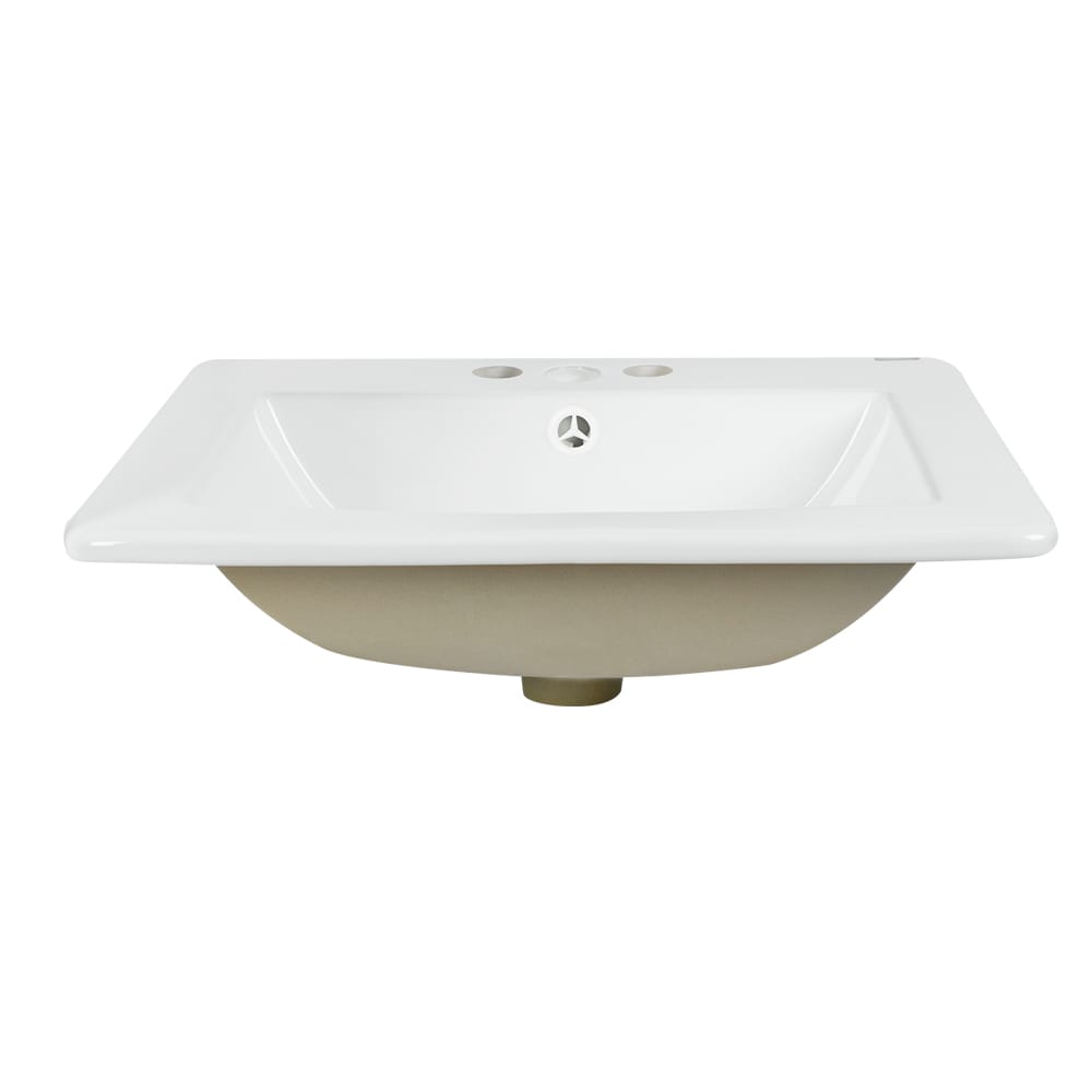Lavabo rectangulaire en porcelaine blanche Stella 21 1/4 po x 18 1/2 po TASSILI