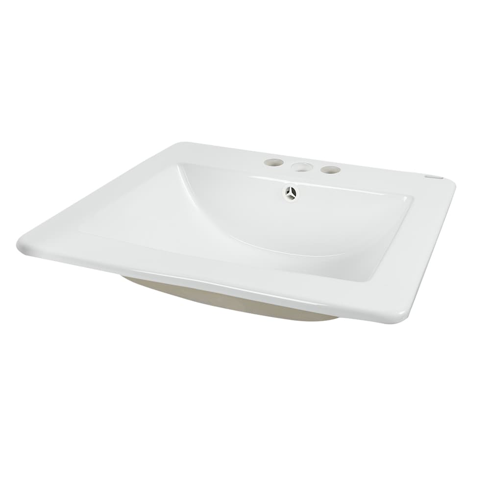 Lavabo rectangulaire en porcelaine blanche Stella 21 1/4 po x 18 1/2 po TASSILI
