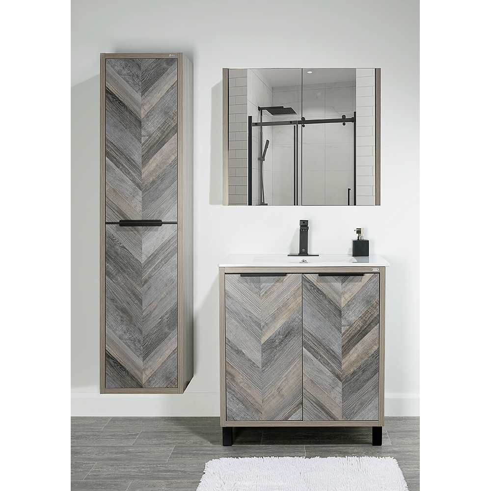 Armoire de rangement Sienna fini chêne gris 15&nbsp;3/4&nbsp;po TASSILI