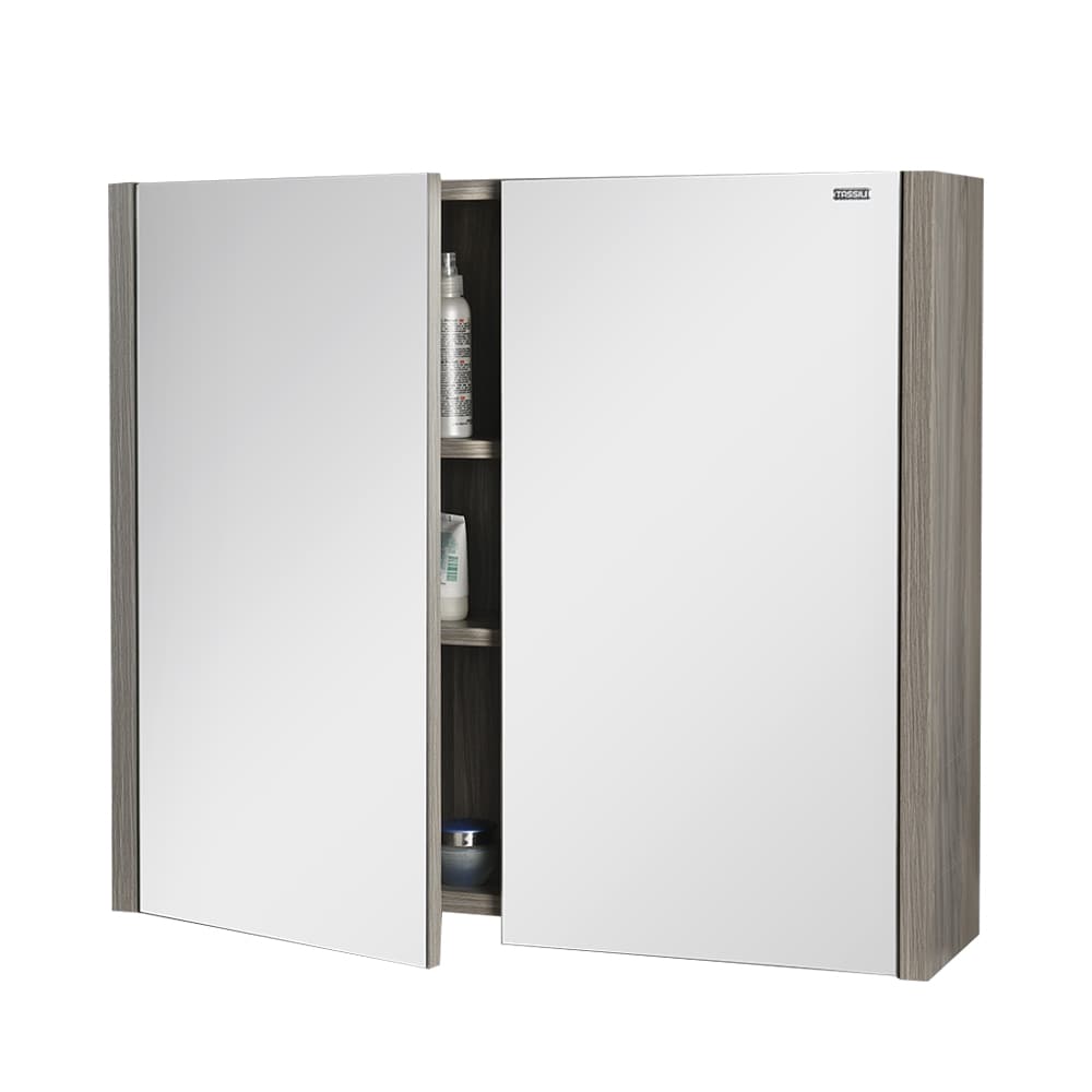 Pharmacie Sienna fini chêne gris avec miroir 29&nbsp;1/2&nbsp;po&nbsp;x&nbsp;25&nbsp;9/16&nbsp;po TASSILI