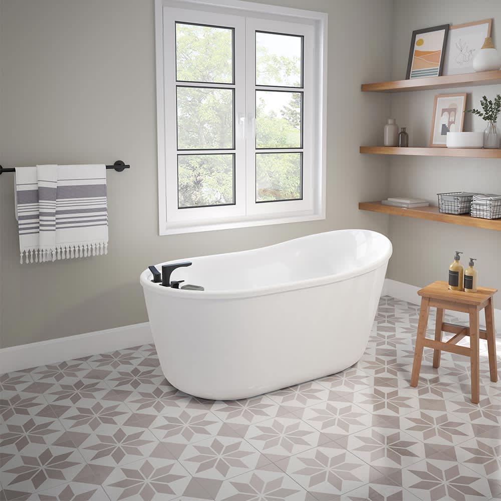 Baignoire autoportante Davis drain réversible  58&nbsp;po&nbsp;x&nbsp;32&nbsp;po