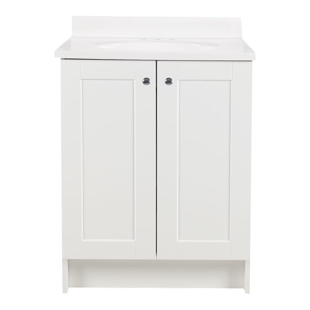 Meuble-lavabo Shaker blanc 25&nbsp;po