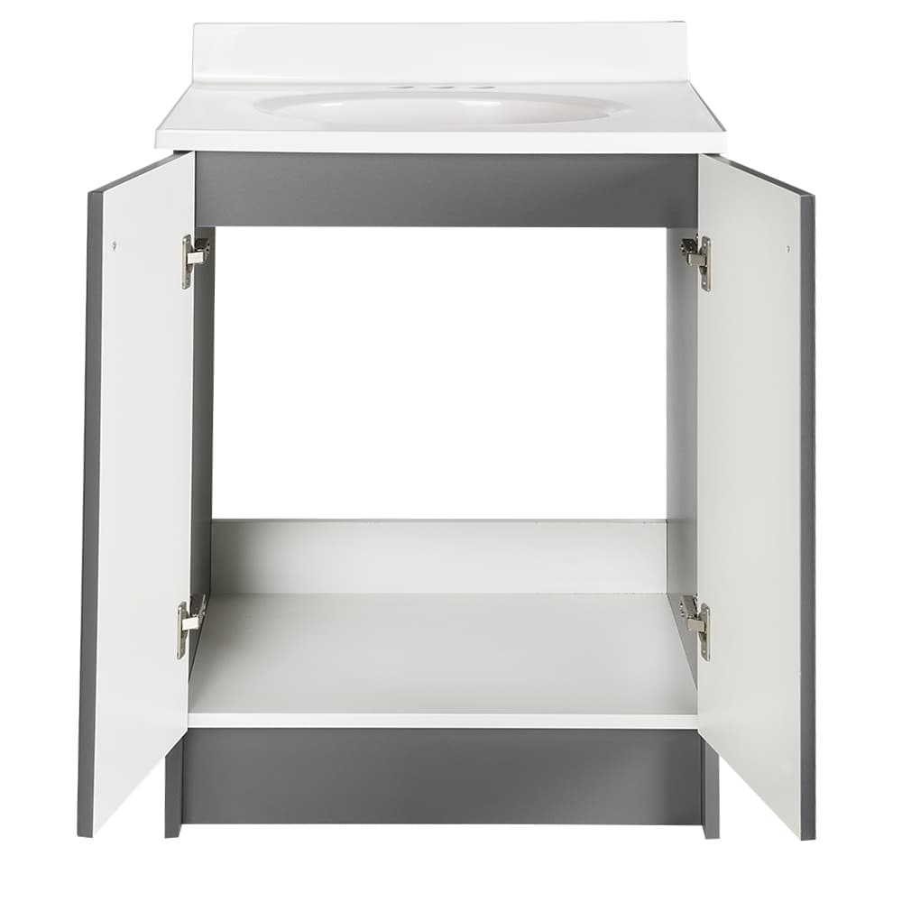 Meuble-lavabo Shaker gris 25&nbsp;po