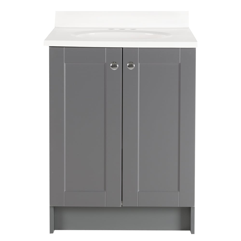 Meuble-lavabo Shaker gris 25&nbsp;po