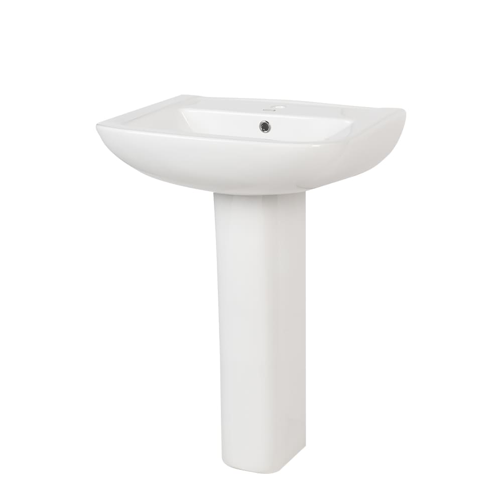 Lavabo sur pied en porcelaine blanc Mona 23 13/16&nbsp;po&nbsp;x 32 11/16 po TASSILI SUPRA
