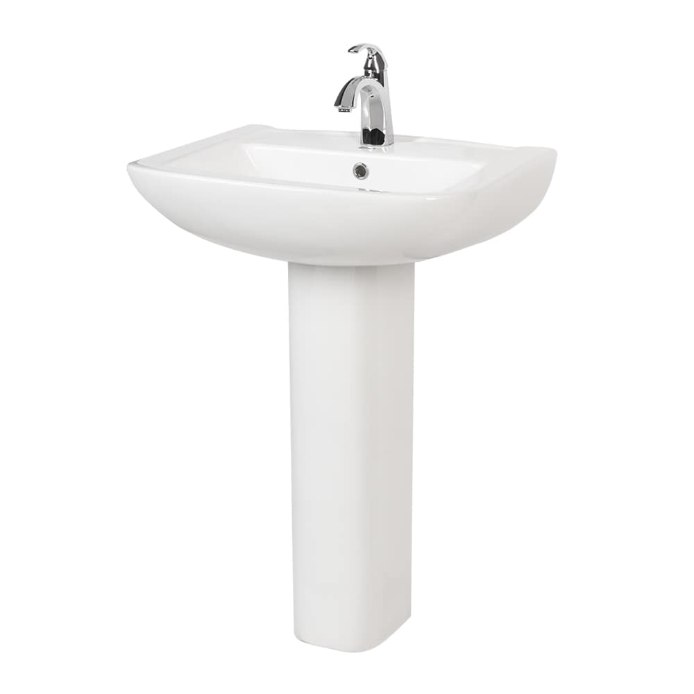 Lavabo sur pied en porcelaine blanc Mona 23 13/16&nbsp;po&nbsp;x 32 11/16 po TASSILI SUPRA