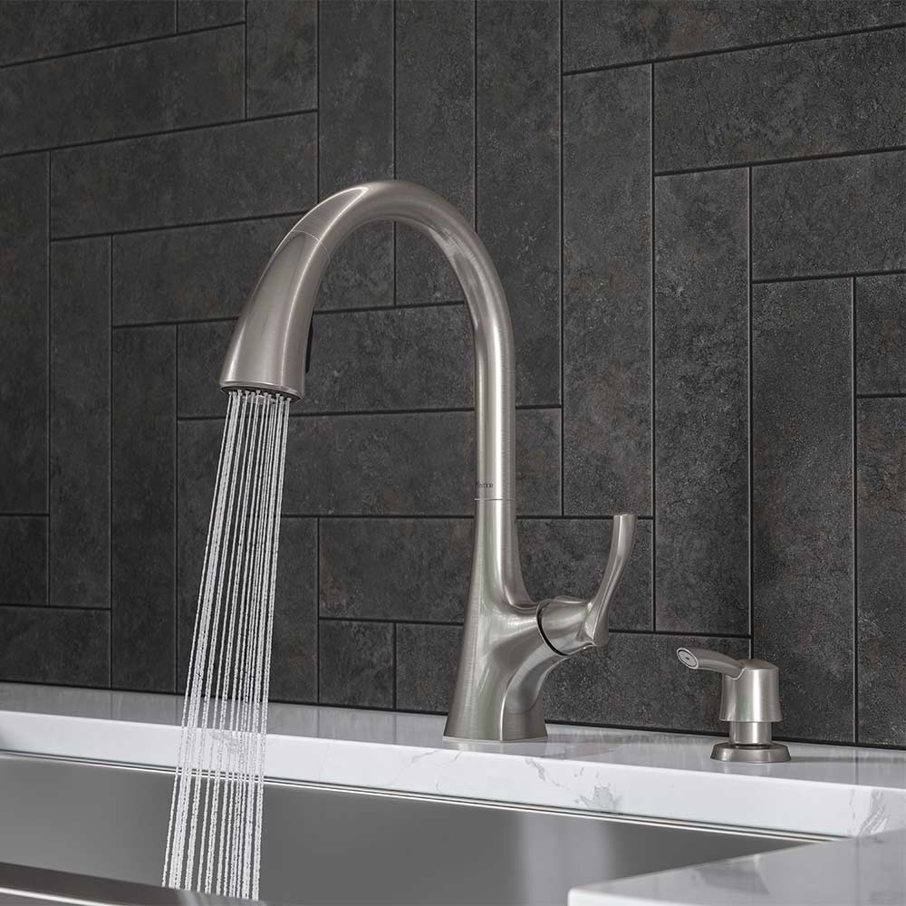 Robinet de cuisine à douchette rétractable 1 poignée Masey inox PFISTER